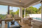 Living area facing the pool