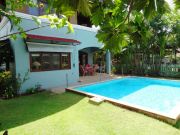 Lawn and the pool